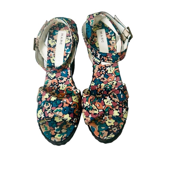 Marc Jacobs Floral Wicker Wedge Sandals - 38 - Picture 5 of 7